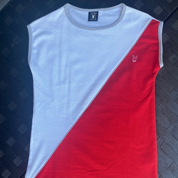 Playboy vintage red and white muscle tee - Picture 4 of 5